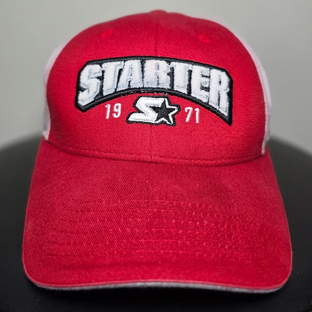 Y2K Starter Silhouette Two-Tone Split Dome Vintage Sport Strapback Hat